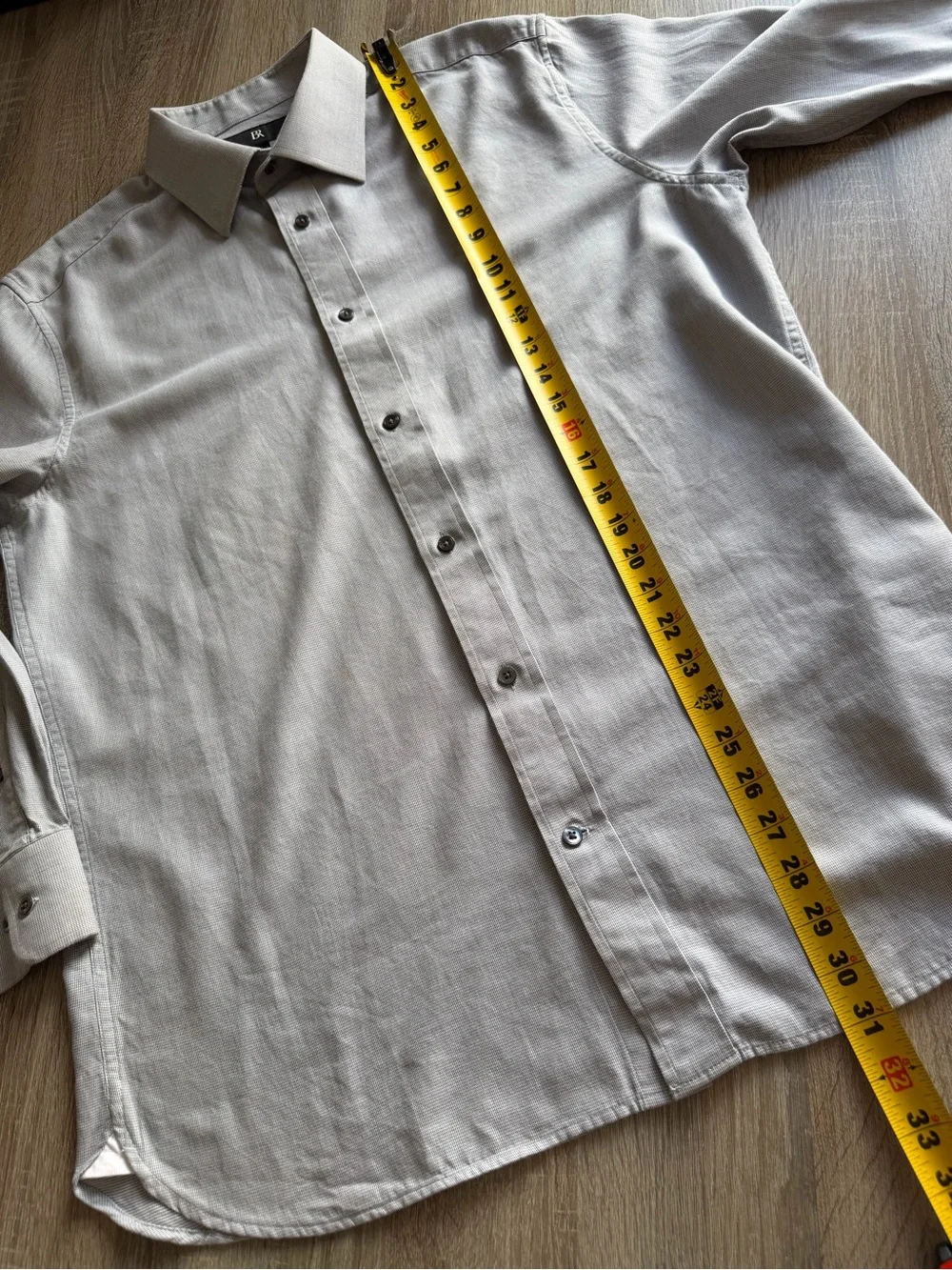 Banana Republic Men's Gray Button Up Long Tailored Slim Fit Sleeve Shirt Size L
